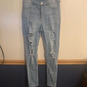 H&M Light-wash Distressed Skinny Jeans
